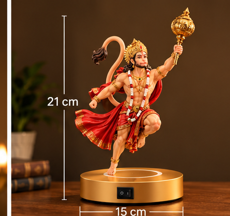 Lord Hanuman Playing Dholak Idol | Sankat Mochan Hanuman Statue | Premium Decorative Murti for Home, Pooja Room & Office | Spiritual Home Décor & Gift