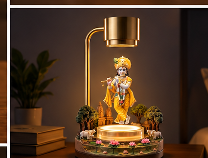 Floating Krishna LED Lamp – Divine & Elegant Home Décor
