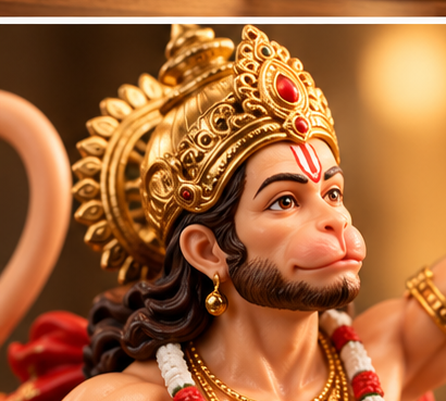 Lord Hanuman Playing Dholak Idol | Sankat Mochan Hanuman Statue | Premium Decorative Murti for Home, Pooja Room & Office | Spiritual Home Décor & Gift