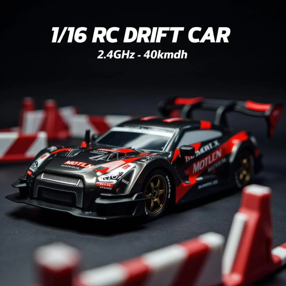 High-Speed Drift RC Car – 25 km/h, 4X4 (1:16)• Fiber Black edition