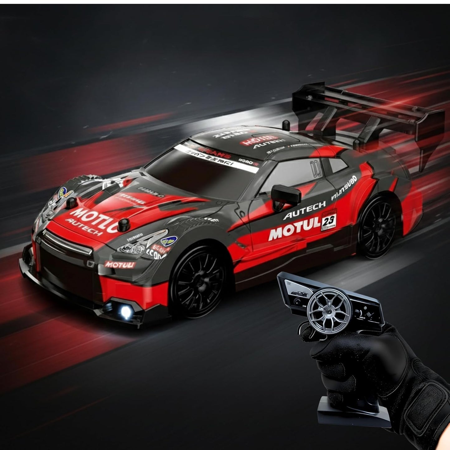 High-Speed Drift RC Car – 25 km/h, 4X4 (1:16)• Fiber Red edition