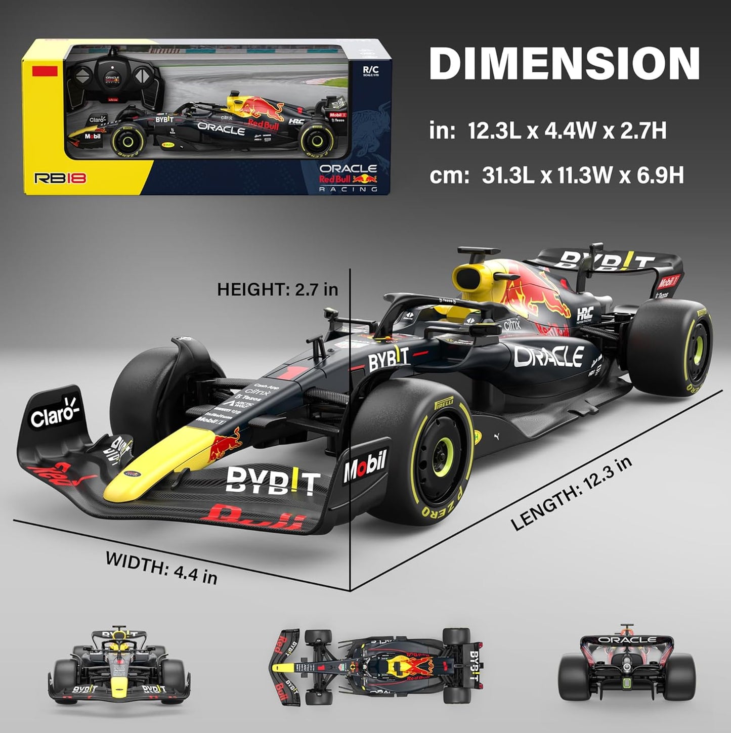 Rastar Authentic Licensed Redbull Rb18 RC Car - Detailed Design, 2.4GHz Control | Color :  1:18 Redbull Rb18(no.1)