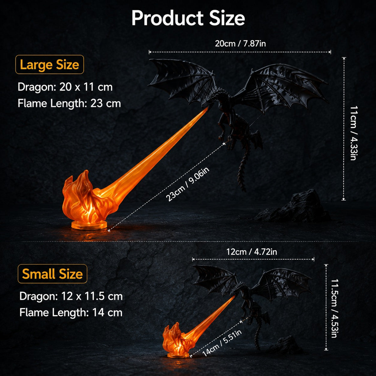 Dragon LED Flame Effect Night Light