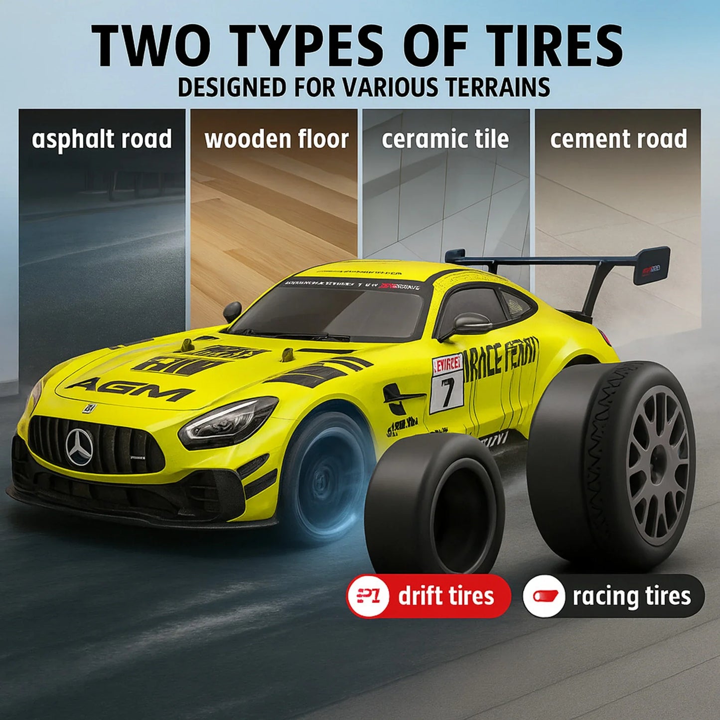 High Speed Drift RC Car – 25 km/h, 4X4 (1:16)(Yellow Track)
